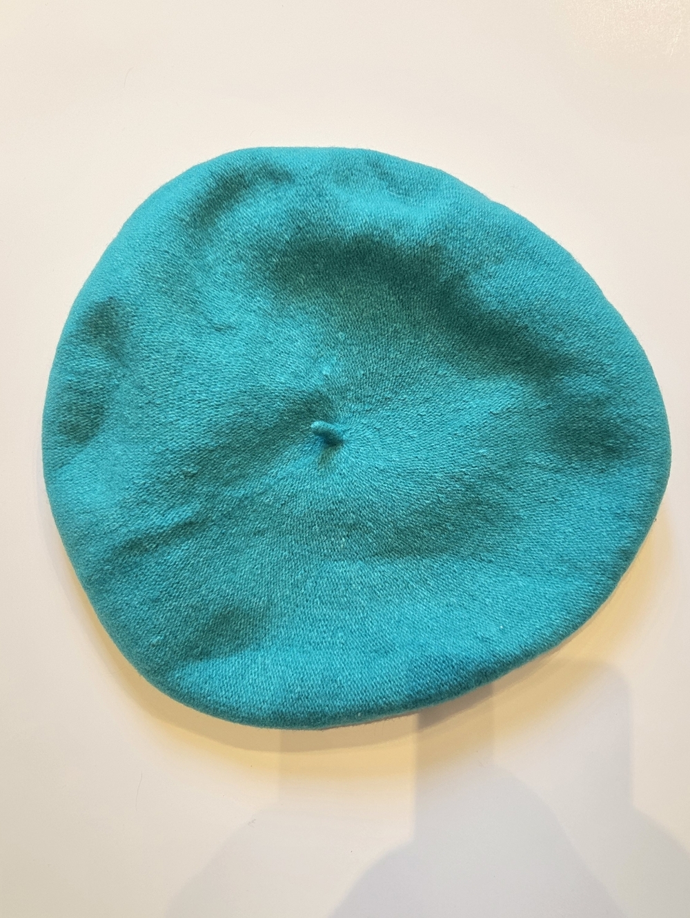 Vintage Teal Wool Beret Hat